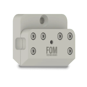 FOM PEEK slot-die, precisiecoating, industriële coatingtool, PEEK coatinggereedschap, hoge temperatuur coating, chemisch bestendige slot-die, coatingbreedte 1-50 mm, dubbelzijdige coating, FOM moduloR2R, lage wrijving coating, thermisch stabiele slot-die